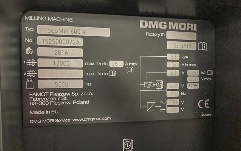 DMG MORI ecoMill 600 V 5