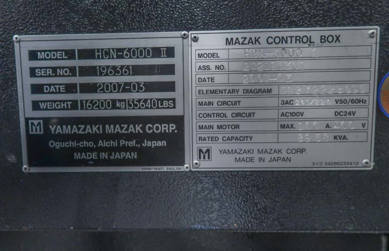MAZAK HCN6000 II 19